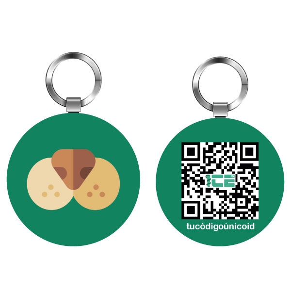 Placa de identificación inteligente con código QR para mascotas - Narriz de perro